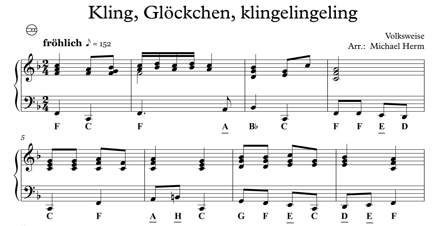 Kling, Glöckchen, klingelingeling (Accordion Solo) – Akkordeon Noten