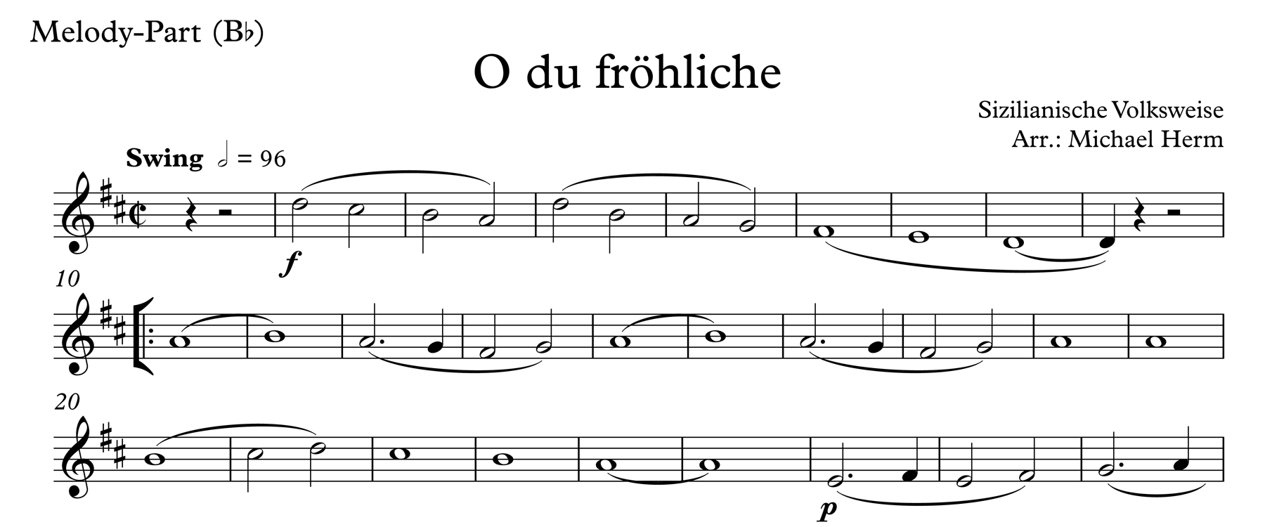 O du fröhliche (Trio) – Akkordeon Noten