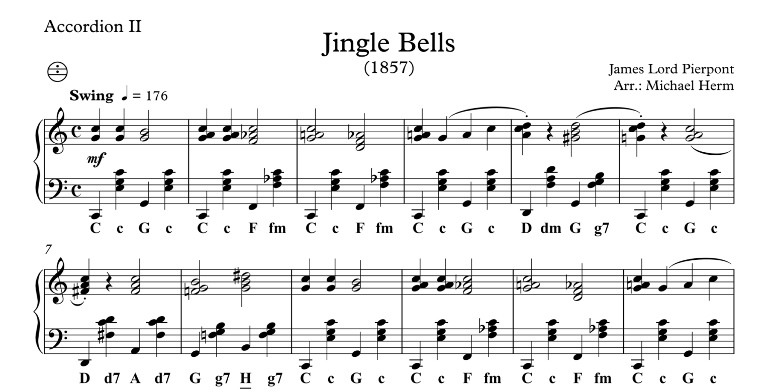 Jingle Bells (Accordion Duo) Akkordeon Noten