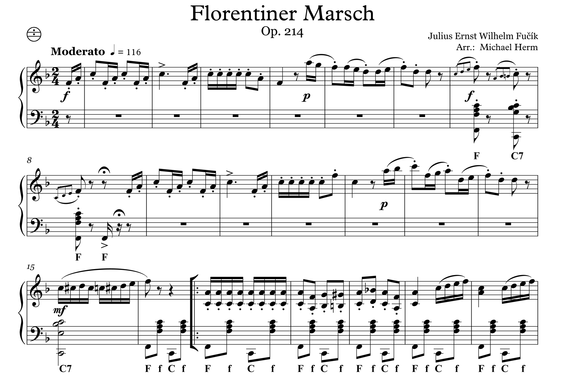 Florentiner Marsch (Accordion Solo) – Akkordeon Noten