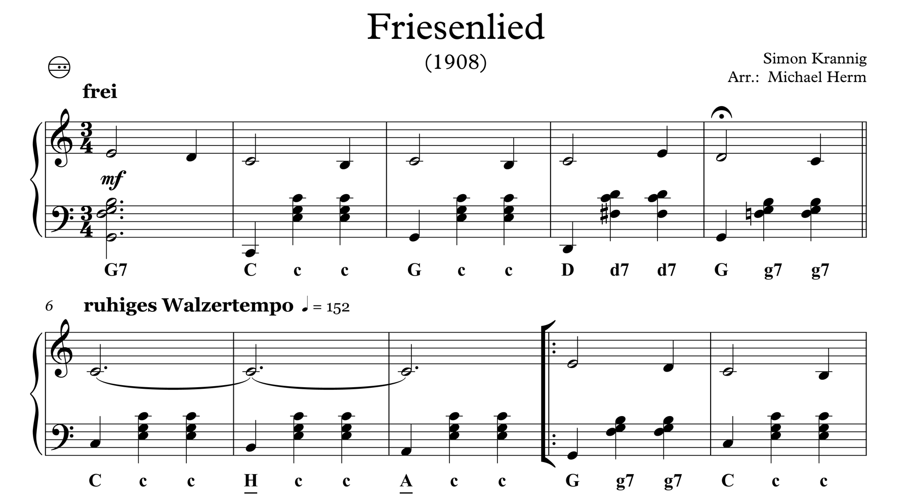 Friesenlied (Accordion Solo) – Akkordeon Noten
