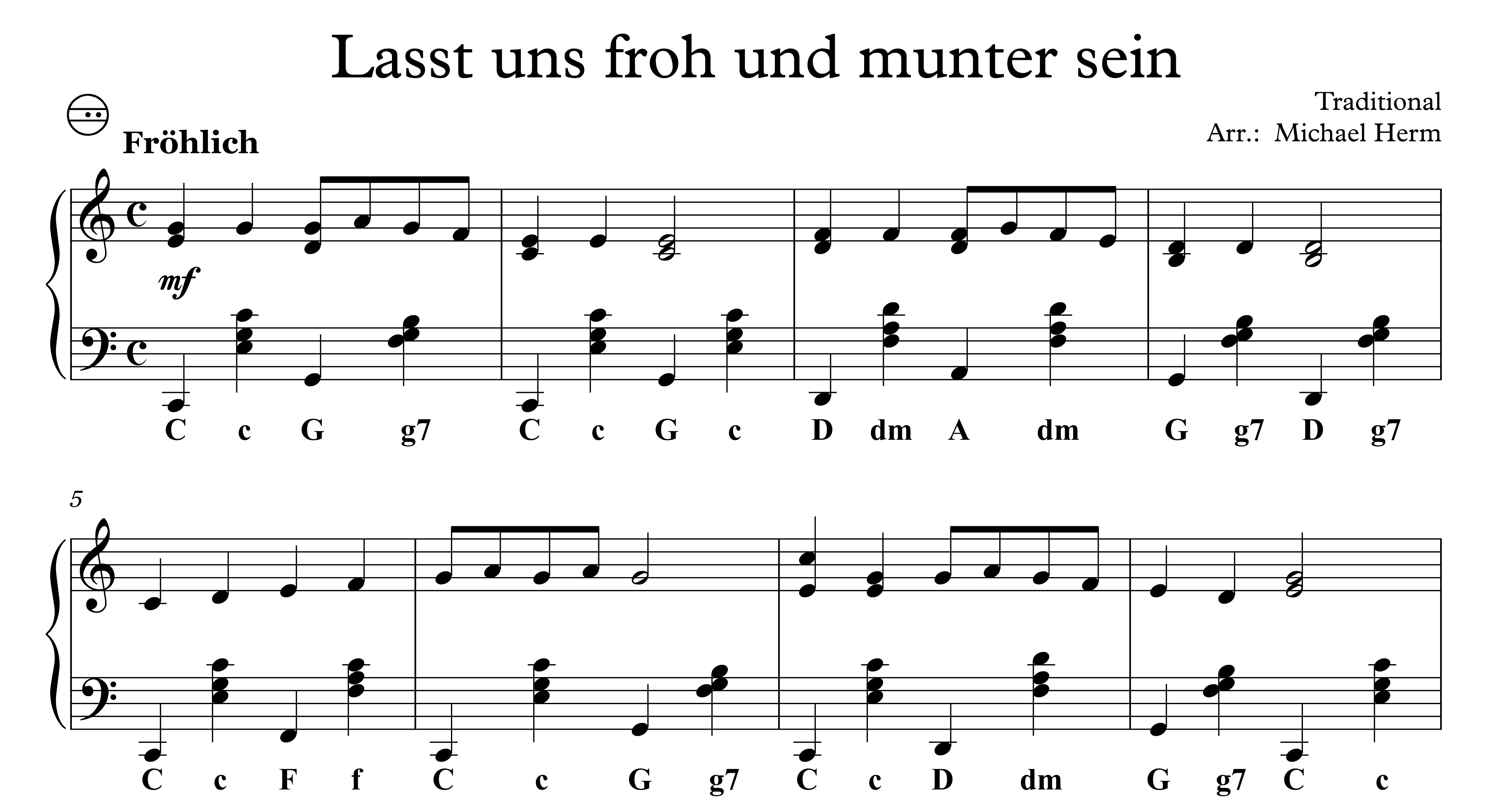 Lasst uns froh und munter sein (Accordion Solo) – Akkordeon Noten