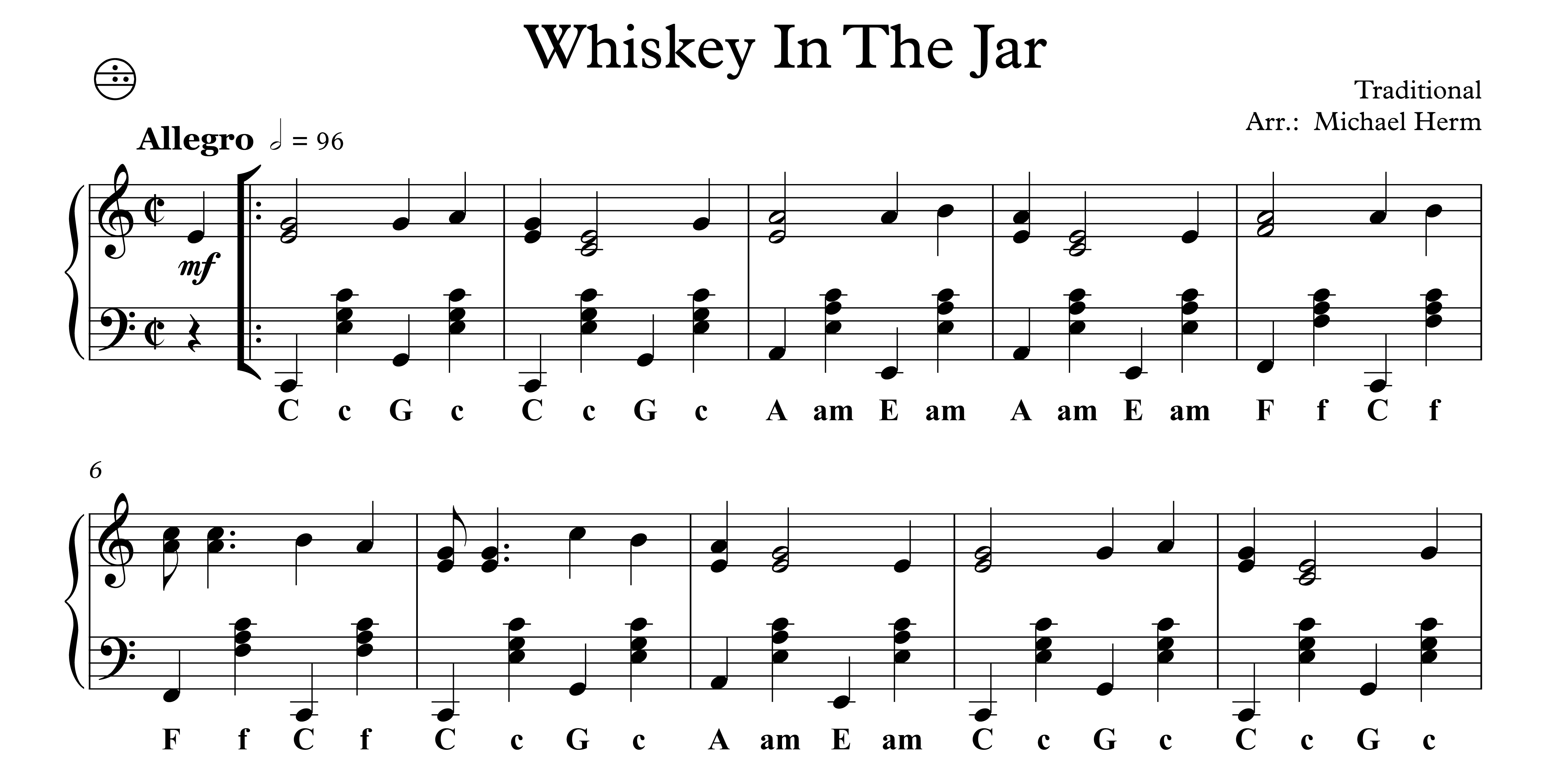 Whiskey In The Jar (Accordion Solo) – Akkordeon Noten