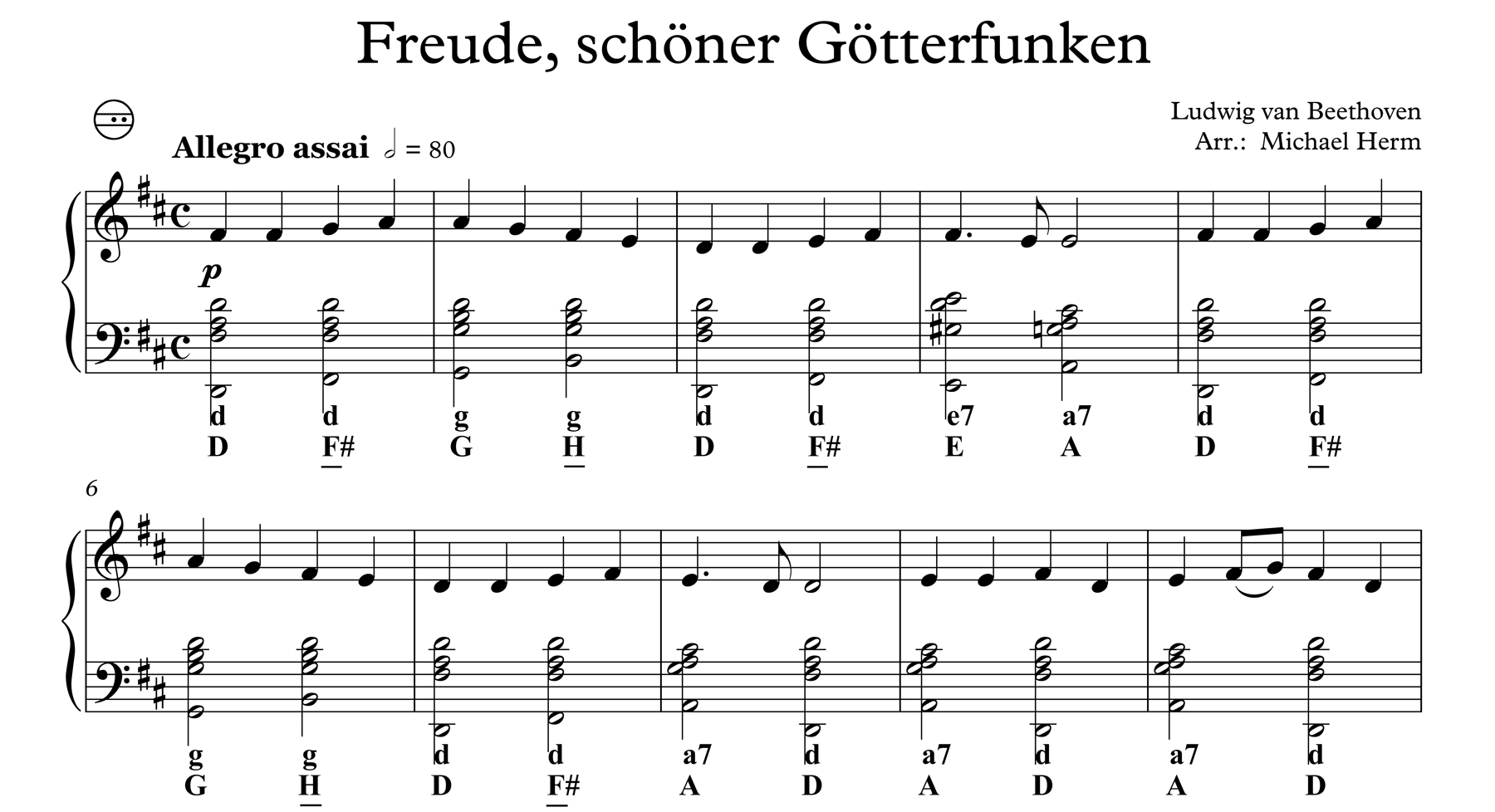 Freude, schöner Götterfunken (Accordion Solo) – Akkordeon Noten