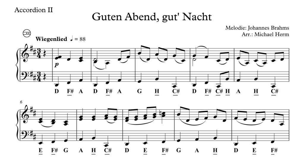 Guten Abend Schön Abend Noten Guten Abend, gut’ Nacht (Accordion Duo) – Akkordeon Noten