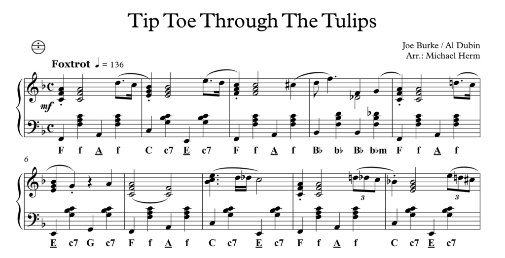 Tip Toe Through The Tulips (Accordion Solo) Akkordeon Noten